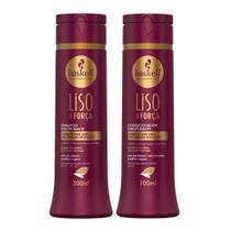Kit Haskell Liso com Força Shampoo e Condicionador 300ml Tratamento Cabelos Lisos ou Alisados