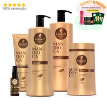 Kit Haskell Mandioca 1Kg/900G Tratamento de Salão (5 Produtos) - Reparador de Pontas 35ml