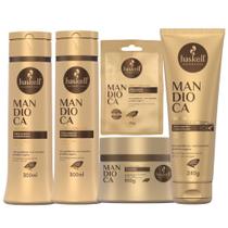 Kit Haskell Mandioca 5 Itens Cabelos Opacos Fortalecimento