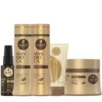 Kit Haskell Mandioca - 5 Produtos P - Reparador de Pontas 35ml