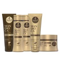 Kit Haskell Mandioca Hidratação Home-Care 300ml 5 Itens