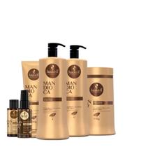 Kit Haskell Mandioca Sh Cond Máscara 1 Litro 6 Itens Completo