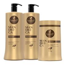 Kit Haskell Mandioca Shampoo 1 Litro 1 Condicionador 1 Litro 1 Mascara 900ML