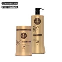 Kit Haskell Mandioca Shampoo 1 Litro Máscara 900g Nova Embalagem