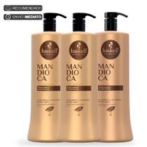 Kit Haskell Mandioca Shampoo + 2 Condicionadores 1 Litro