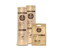 Kit Haskell Mandioca Shampoo 300ml, Cond 300ml, Dose concentrada 40gr