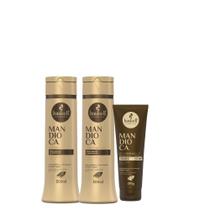 Kit Haskell Mandioca Shampoo 300ml + Condicionador 300ml + Leave-in Força, Crescimento e Hidratação Kit Haskell Mandioca Shampoo 300ml + Condicionador 300ml + Leave-in Força, Crescimento e Hidratação