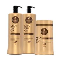Kit Haskell Mandioca Shampoo Condicionador 1 Litro e Masc 900g