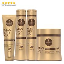 Kit Haskell Mandioca Shampoo, Condicionador e Máscara 500ml/g + Leave In 240g