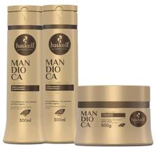 Kit haskell mandioca shampoo condicionar 300ml mascara 300g