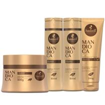 Kit Haskell Mandioca - Shampoo e Condicionador 300ml Máscara 250g + Leave In 240g