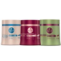 Kit Haskell Máscara Bend. Quina. Banan. 500g Cronograma Capilar