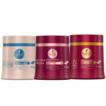 Kit Haskell Máscara Bend. Quina. Liso. 500g Cronograma Capilar
