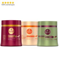 Kit Haskell Mascaras 500g Bananeira, Liso com Força e Tutano