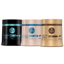 Kit Haskell Máscaras Cachos Sim Bendito E Mandioca 500g