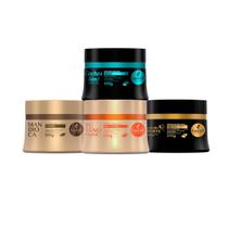Kit Haskell Máscaras Cachos Sim Tutano Mandioca Cavalo 250g