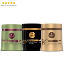 Kit Haskell Máscaras Cavalo Forte Bananeira Mandioca 500g Cronograma Capilar