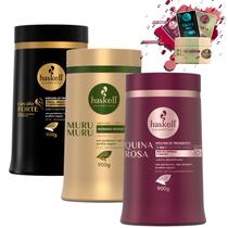 Kit Haskell Mascaras Cavalo Forte Quina Rosa Murumuru 900gr