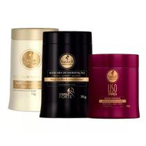 Kit Haskell Máscaras Cavalo Mandioca 900g Liso Com Força 500g
