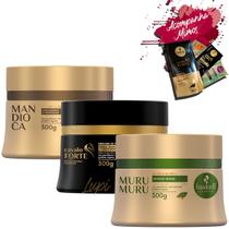 Kit Haskell Máscaras Mandioca Cavalo Forte Murumuru 300g