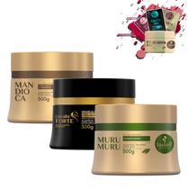 Kit Haskell Máscaras Mandioca Cavalo Forte Murumuru 300g