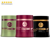 Kit Haskell Máscaras Quina Rosa Bananeira Cavalo Forte 500g Kit Haskell Máscaras Quina Rosa Bananeira Cavalo Forte 500g
