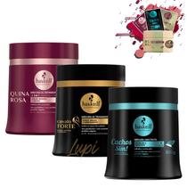 Kit Haskell Mascaras Quina Rosa Cachos Sim Cavalo Forte 500g