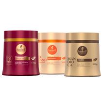 Kit Haskell Máscaras Tutano Liso Com Força Mandioca 500g Kit Haskell Máscaras Tutano Liso Com Força Mandioca 500g