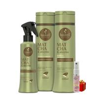 Kit Haskell Matcha Shampoo Condic. Fluido 300 ml 3 Itens Completo + Presente Lourre 15ml