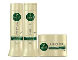 Kit Haskell Murumuru Shampoo Condicionador 300ml Máscara 250g Nutrição Capilar