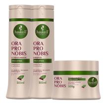 Kit Haskell Ora Pro-Nóbis Shampoo/Condicionador/Máscara 300g