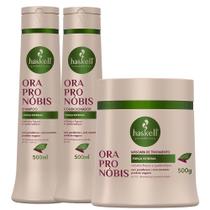 Kit Haskell Ora Pro-Nóbis Shampoo/Condicionador/Máscara 500g