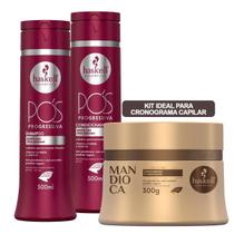 Kit Haskell Pós Progressiva 300ml + Máscara Mandioca 300g - Melhor Cronograma Capilar