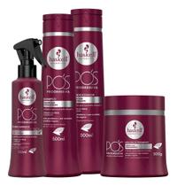 Kit Haskell Pós Progressiva Haskell 500gr Tratamento Completo para Cabelos Quimicamente Alisados (4 itens)