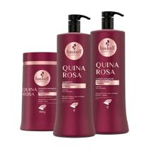 Kit Haskell Quina Rosa Shampoo Condicionador e Máscara 900g