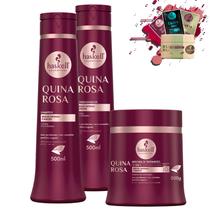 Kit Haskell Quina Rosa Shampoo Condicionador Mascara 500g
