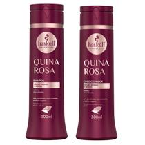 Kit Haskell Quina Rosa Shampoo e Condicionador 300ml Brilho Intenso e Maciez Para Cabeloso Desvitalizados