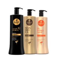 Kit Haskell Shampoo Cavalo Forte + Tutano + Mandioca 1 Litro
