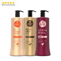 Kit Haskell Shampoos 1 Litro - Mandioca, Tutano E Quina Rosa