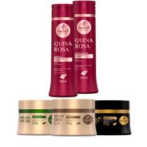 Kit Haskell Shp/Cond Quina Rosa +Máscaras Mand Muru Cav 300g