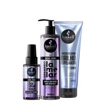Kit Haskell Supermascara Brilho Espelhado Lamelar Shampoo Óleo (3 produtos)