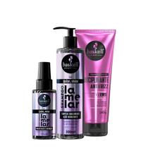 Kit Haskell Supermascara Disciplinante Antifrizz Lamelar Shampoo Óleo (3 produtos)