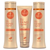Kit Haskell Tutano Vegetal Shampoo e Condicionador 300ml + Creme de Silicone Proteção Térmica e Solar 240g