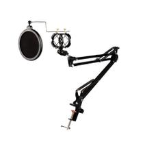 Kit Haste Articulado,braço Flexível P/microfone dinâmico c/pop filter,aranha,aço Kit Haste Articulado,braço Flexível P/microfone dinâmico c/pop filter,aranha,aço