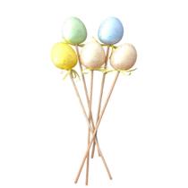 kit Haste com Ovos de Isopor Coloridos 5 Unidades kit Haste com Ovos de Isopor Coloridos 5 Unidades