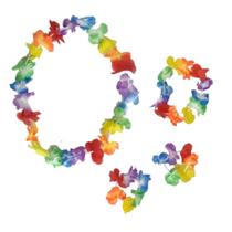 Kit Havaiano 4 Peças - Colar, Coroa, Pulseira e Tornozeleira