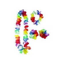 Kit Havaiano Completo: Colar Coroa e Punhos para Arrasar na Festa