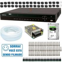 Kit Hdcvi Dvr Intelbras Mhdx 1232 + 32 Cameras Vhl 1120 G7