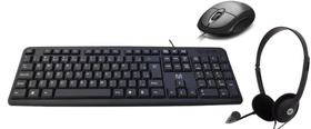 Kit Headset Bright + Teclado E Mouse com fio Usb Multilaser Tc065 E Mo300
