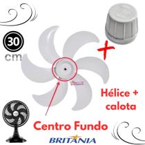 Kit Hélice + Calota para Ventilador Britania/Philco 30cm 6 Pás - Centro Fundo Kit Hélice + Calota para Ventilador Britania/Philco 30cm 6 Pás - Centro Fundo